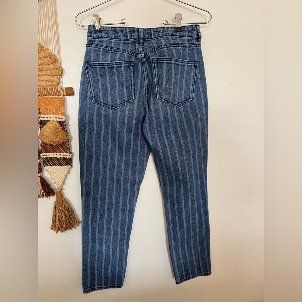 Pacsun Blue Denim Striped High Rise Mom Jeans Size 25 - Picture 4 of 6